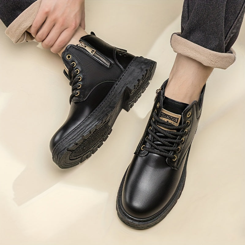 Women's Black Boots with Lace-Up and Cushioned Footbed | For Winter | Size 7-12.5 | Black, Dark Brown