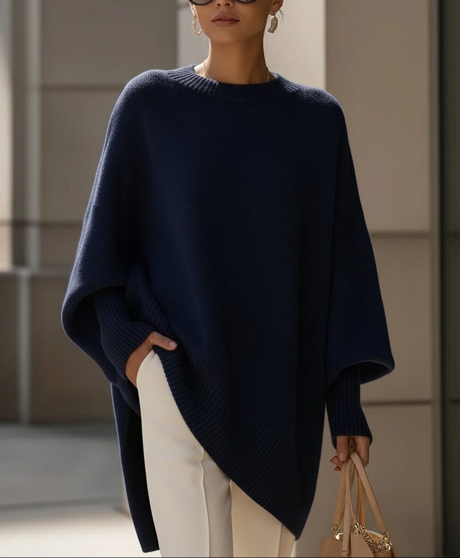 Beatrice | Knit Oversized Sweater with Long Drape for Women