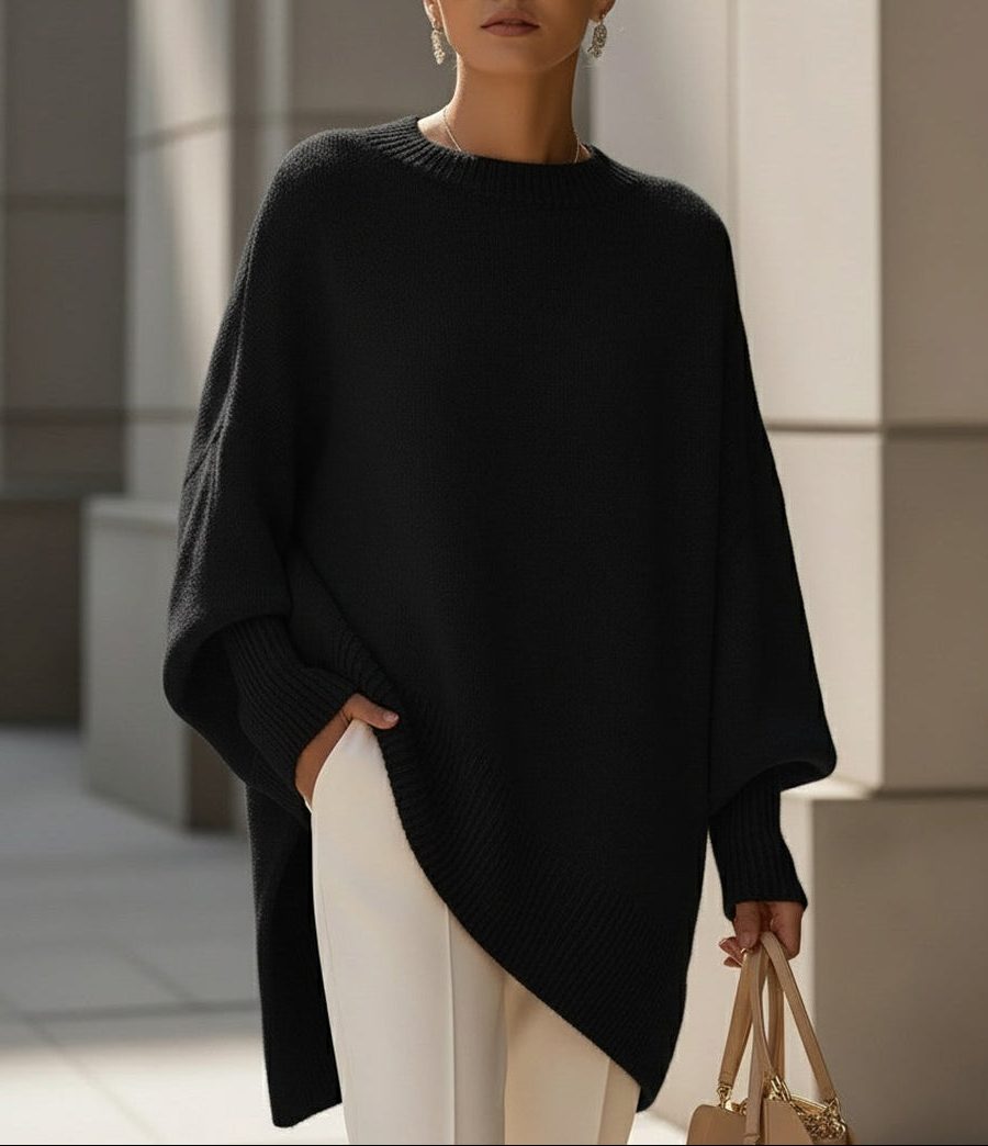 Beatrice | Knit Oversized Sweater with Long Drape for Women