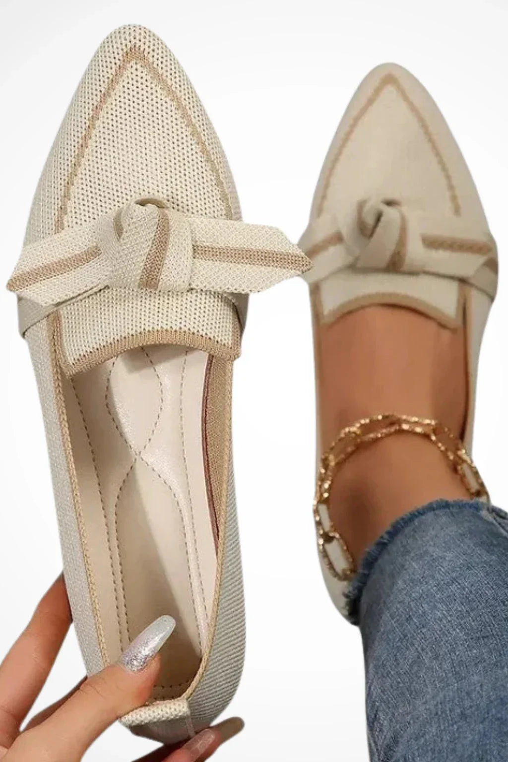 Beatrice | Women's Pointed Toe Slip On Loafers with Contrast Trim