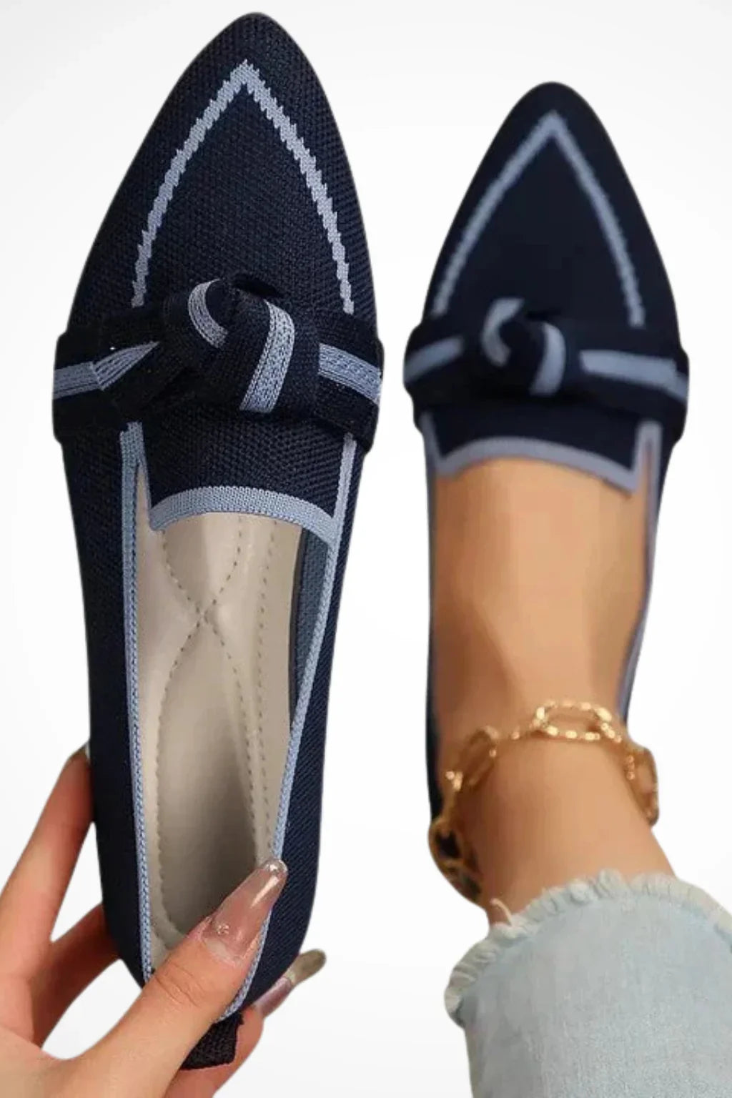 Beatrice | Women's Pointed Toe Slip On Loafers with Contrast Trim