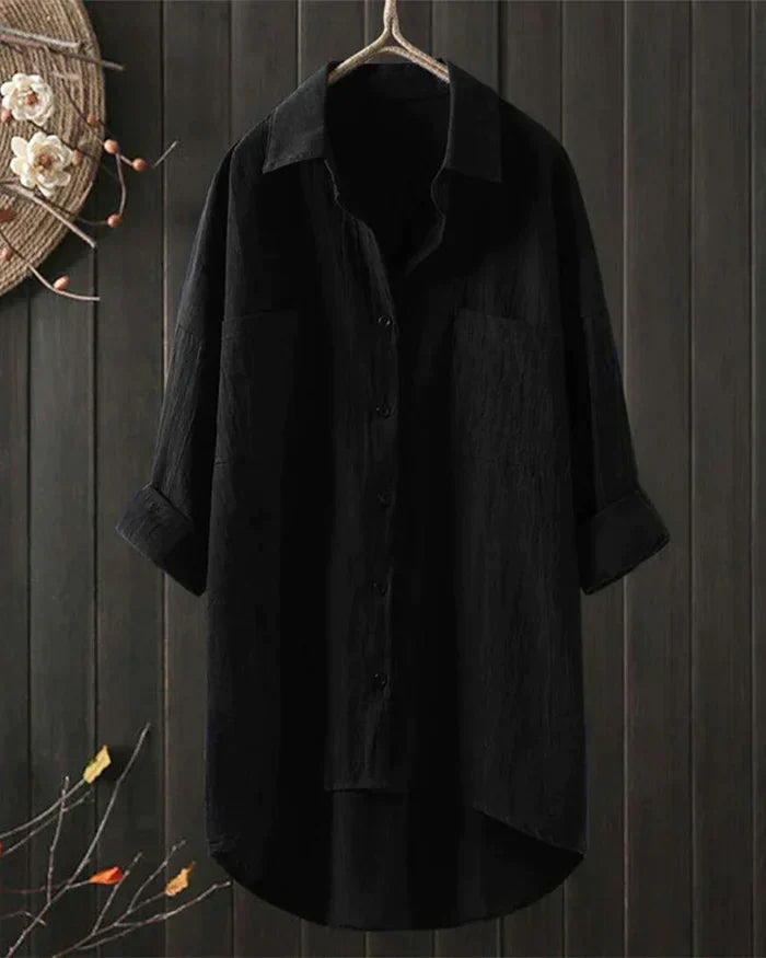 Beatrice | Women's Shirt Tunic with Collared Neck and Button Front