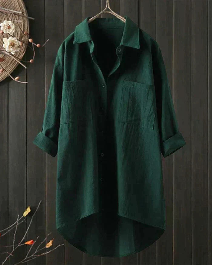 Beatrice | Women's Shirt Tunic with Collared Neck and Button Front