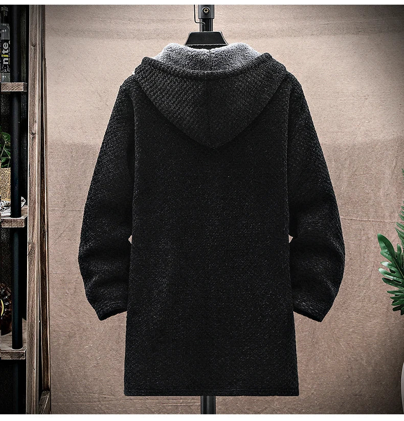 Seth | Mens Wool Cashmere Blend Hooded Jacket | Fleece-Lined, Deep Pockets | White, Green, Black and More XS-XXL