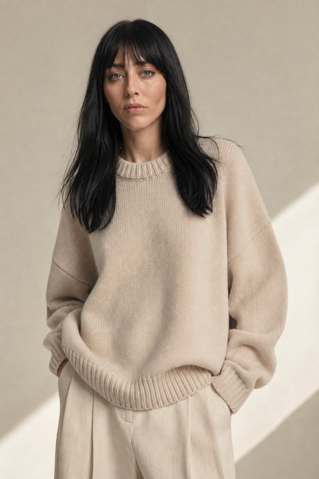 Deanna | Womens Pure Cashmere Oversized Sweater | Relaxed Fit, Soft Warm Knit | Gray, White or Brown Sizes S-2XL