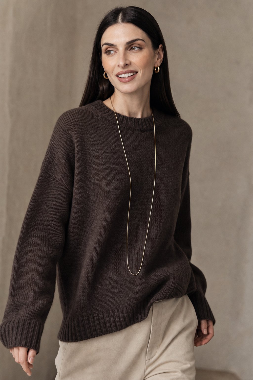 Deanna | Womens Pure Cashmere Oversized Sweater | Relaxed Fit, Soft Warm Knit | Gray, White or Brown Sizes S-2XL