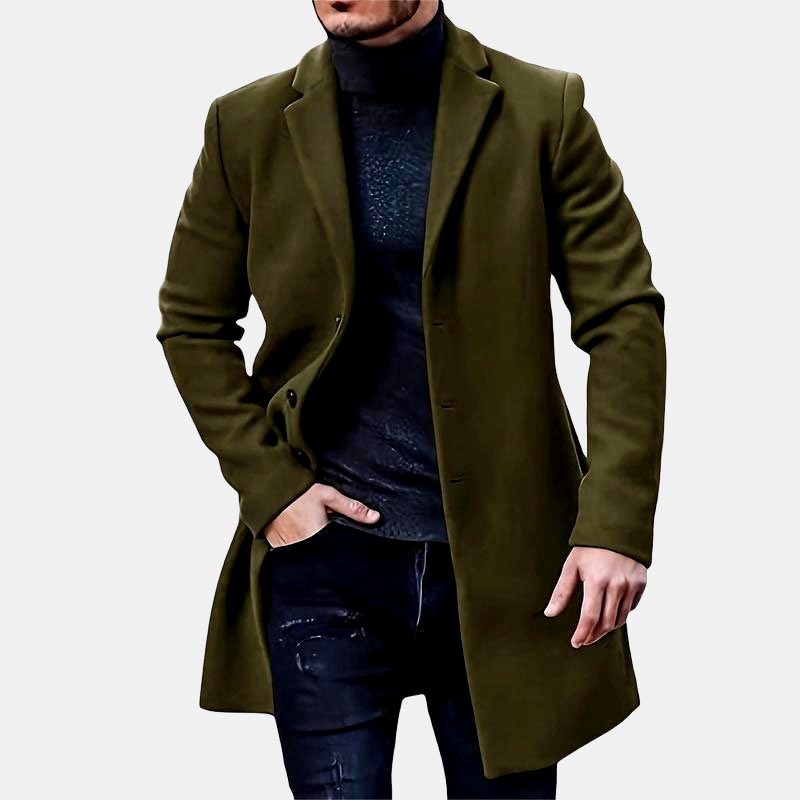 Benny - Men's Longline Single-Breasted Overcoat
