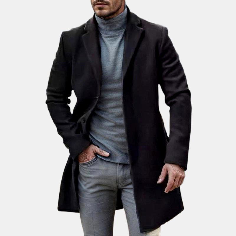 Benny - Men's Longline Single-Breasted Overcoat