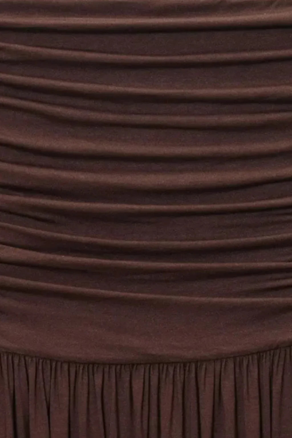 Beryl | Women's Brown Strapless Sundress with Gathered Bodice