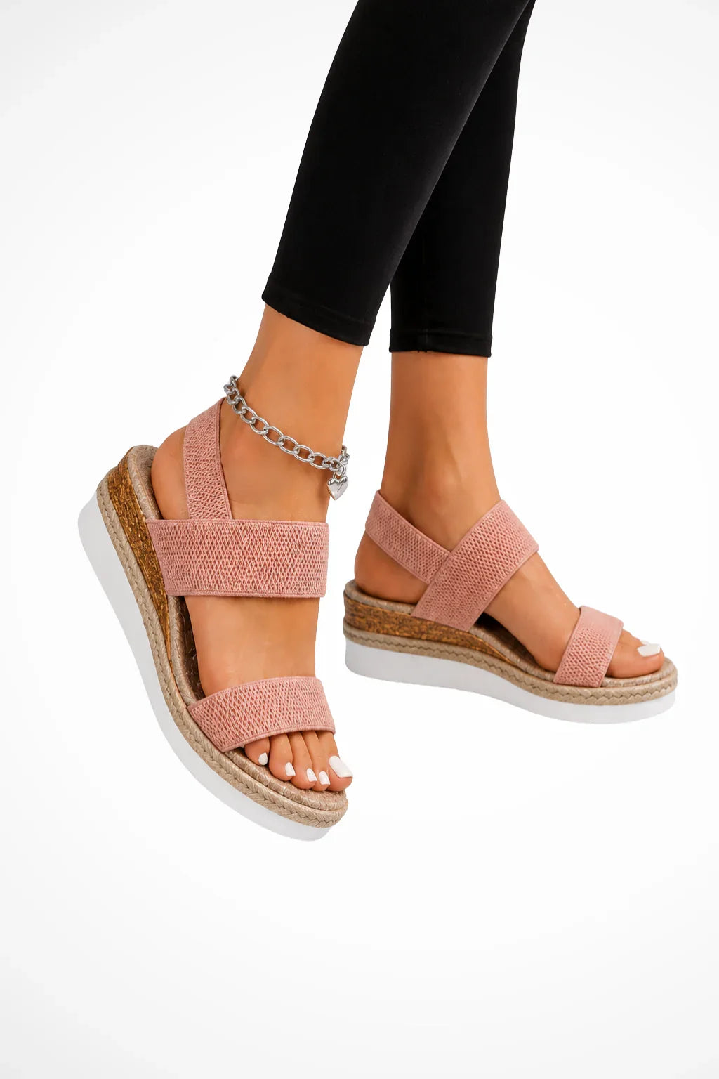 Bethany | Women's Orthopedic Wedge Espadrille Sandals with Elastic and Ankle Strap