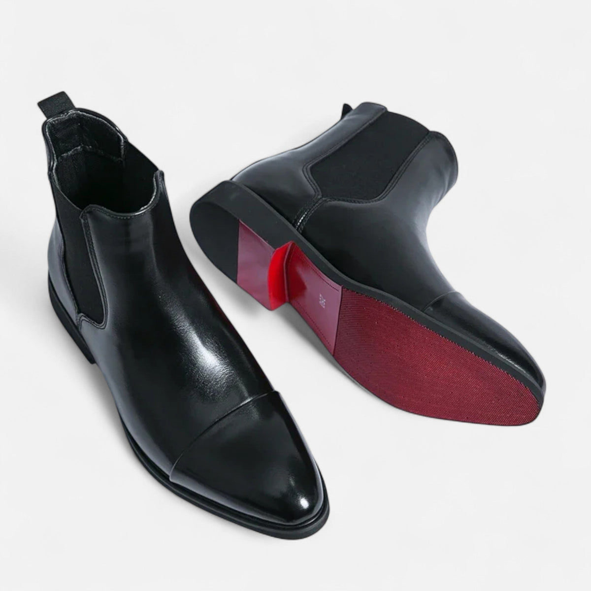 Men's Chelsea Boots, Polished Finish, Elastic Side Panels