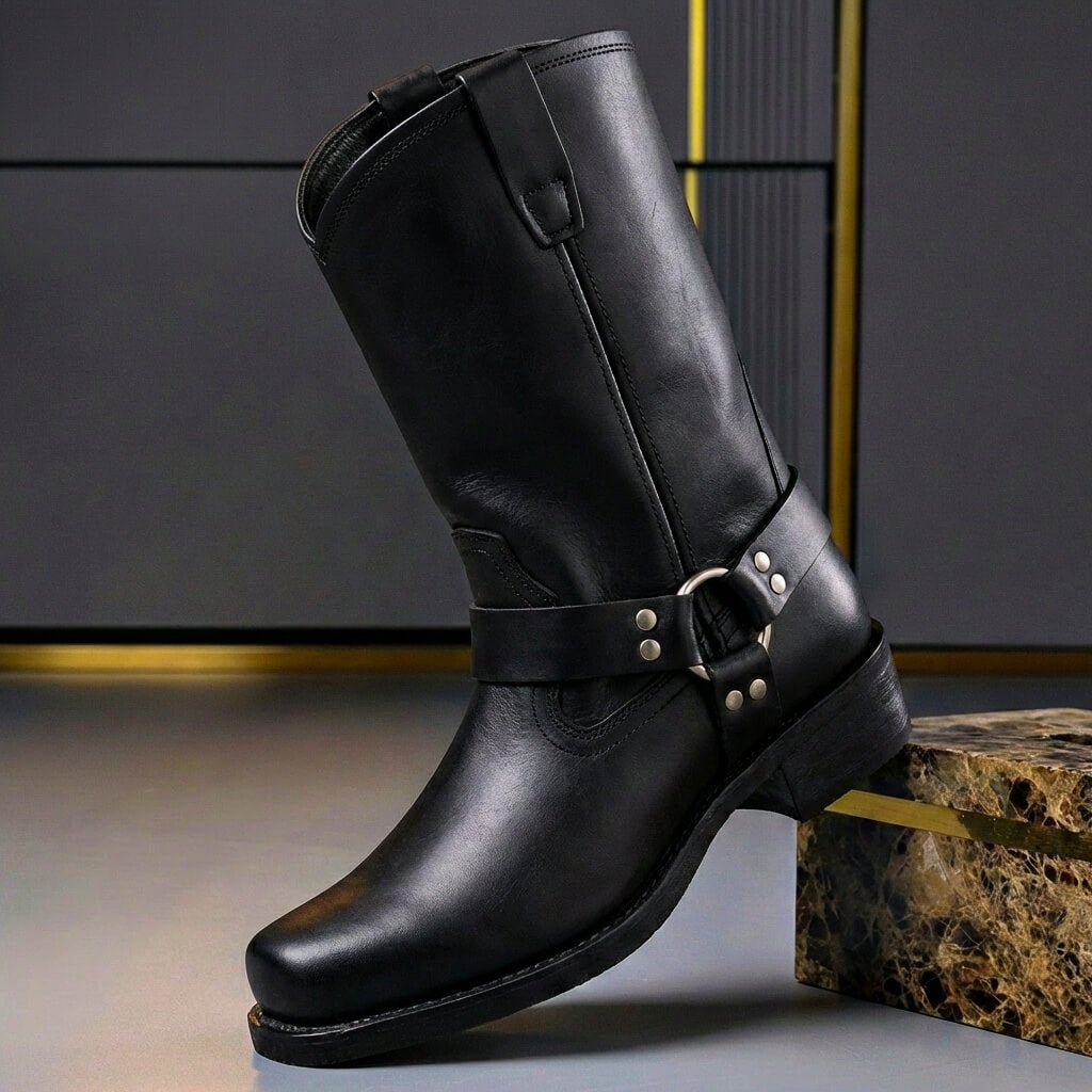 Victor | Mens Genuine Leather Boots for Colder Days | Cushioned Insoles, Slip-Resistant Grip | Brown, Black US 7-12.5