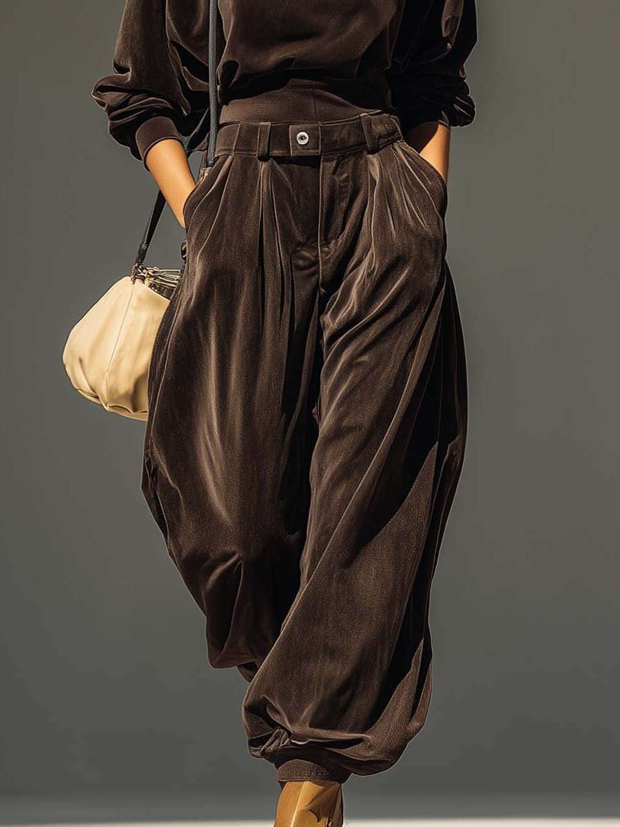 Blanche | Velvet Sweater Dress Set with Wide Leg Pants for Women