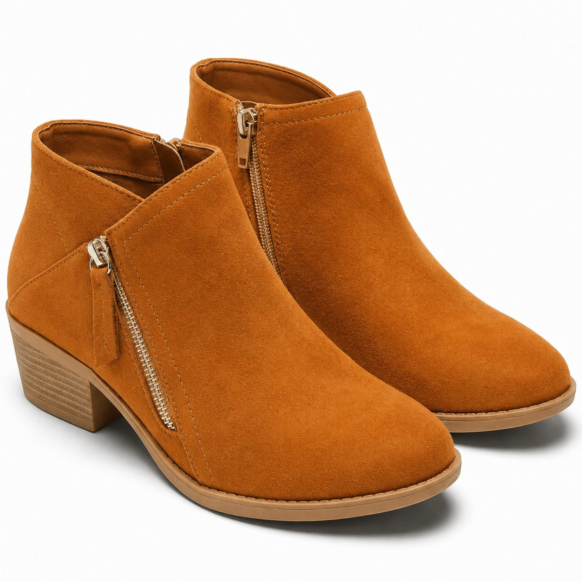 Salvia | Block Heel Ankle Boots with Side Zip for Women