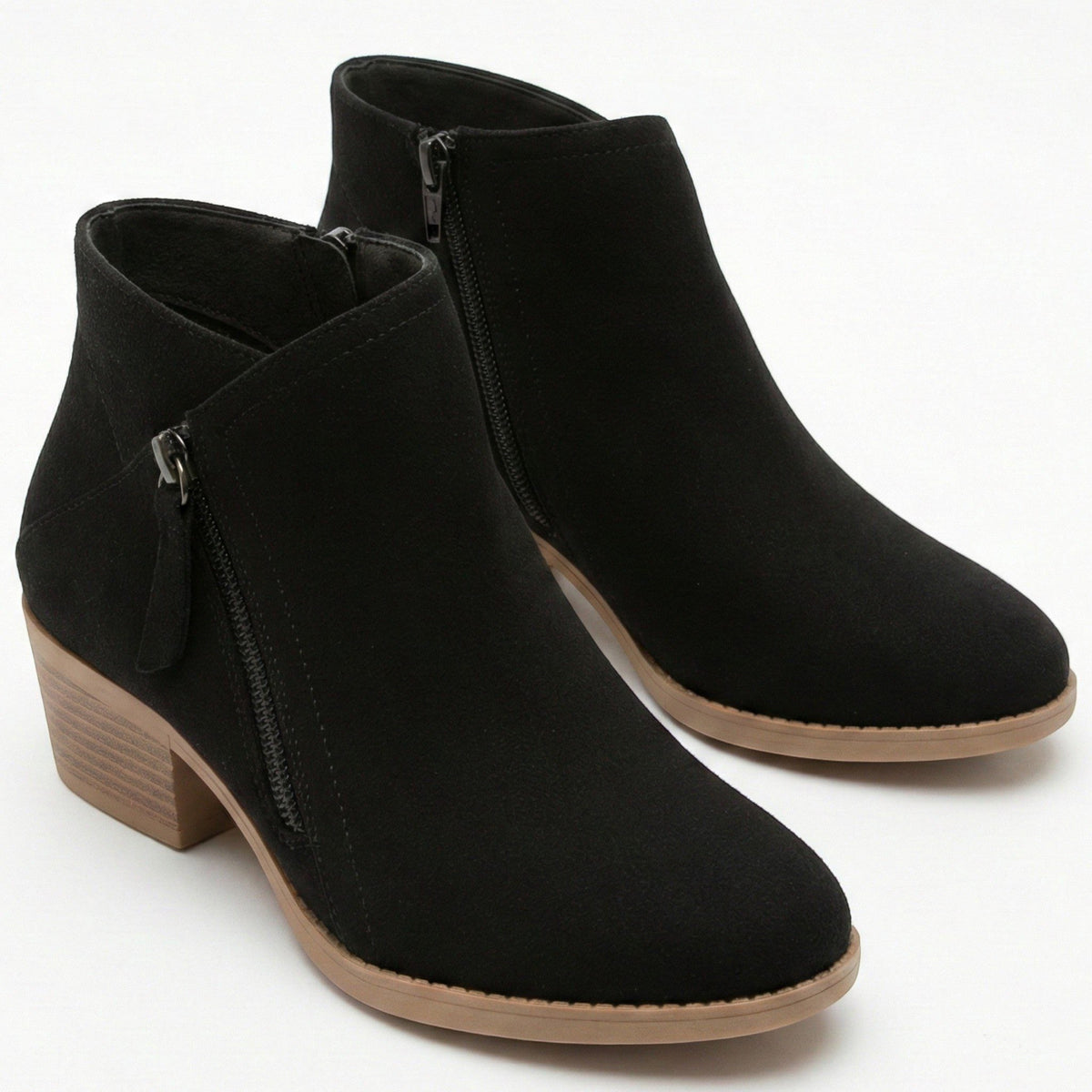 Salvia | Block Heel Ankle Boots with Side Zip for Women