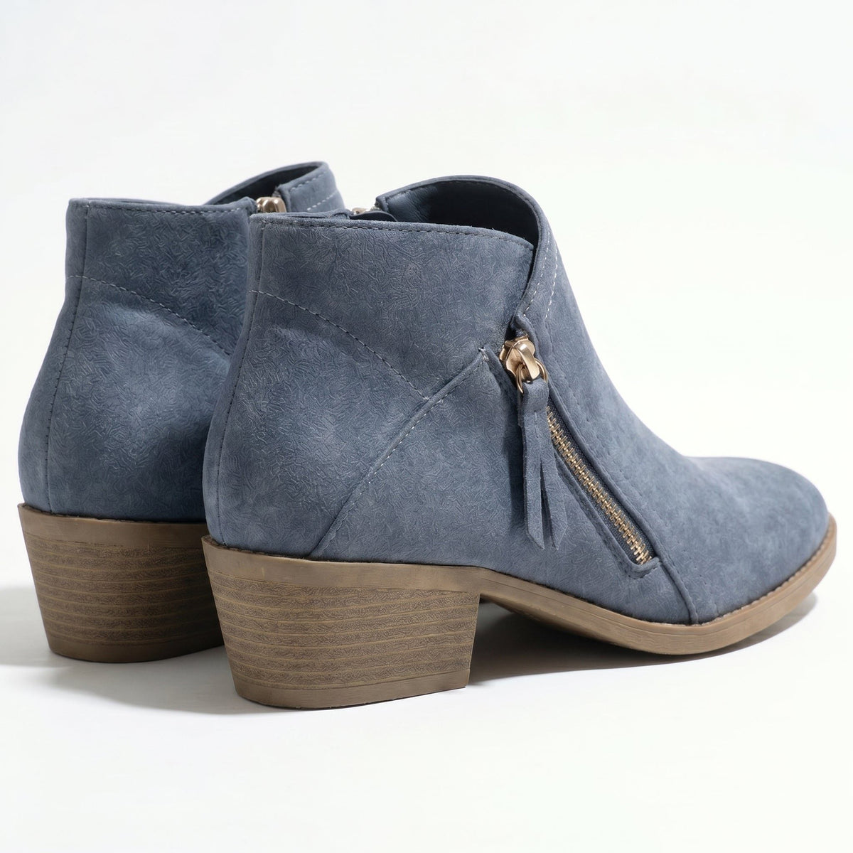 Salvia | Block Heel Ankle Boots with Side Zip for Women
