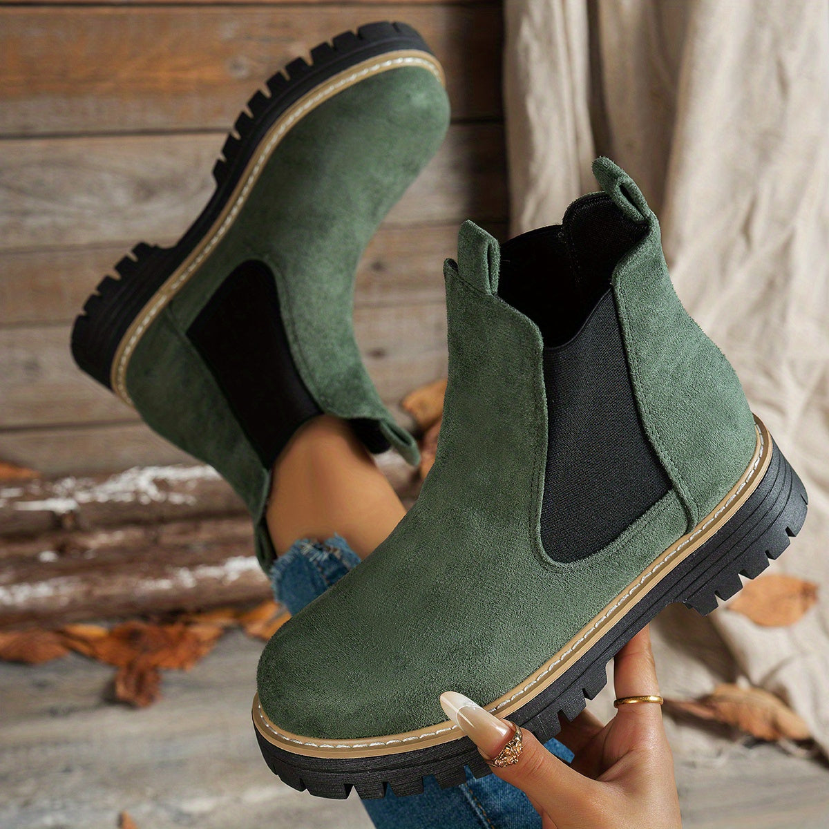 Women's Ankle Boots | Size 5.5-12 | Beige, Black, Grey, Green, Dark Brown