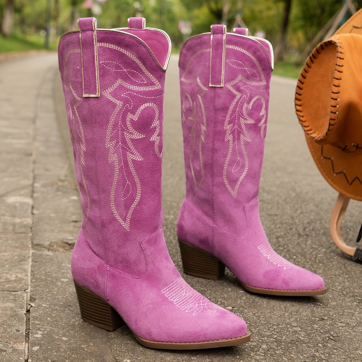 Women's Heeled Boots | Size 5.5-12 | Pink, Black, Khaki, Royal Blue