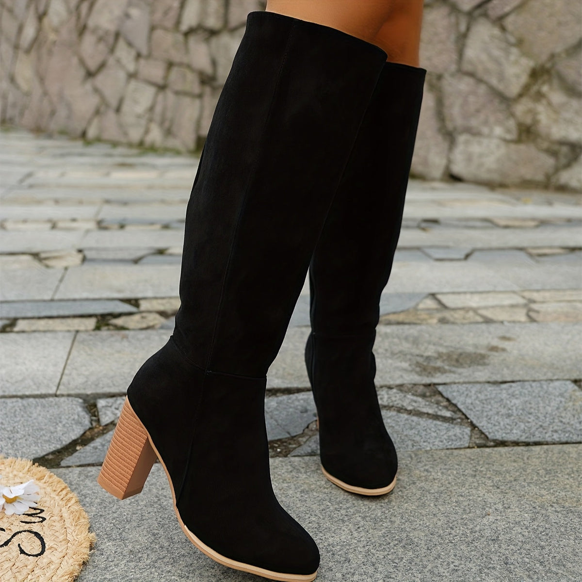 Women's Heeled Boots with Suede and Zip Closure | Size 5.5-12 | Black, Brown, Light Brown