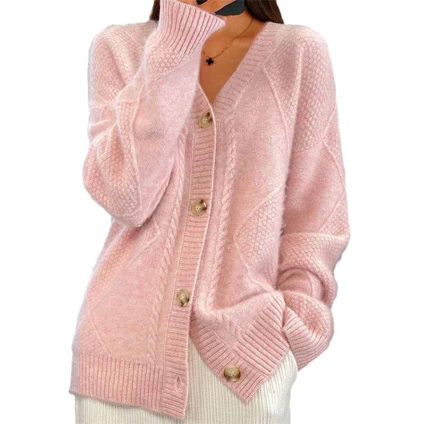 Brigitta | Cable Knit Cardigan with Button-Down Closure for Women