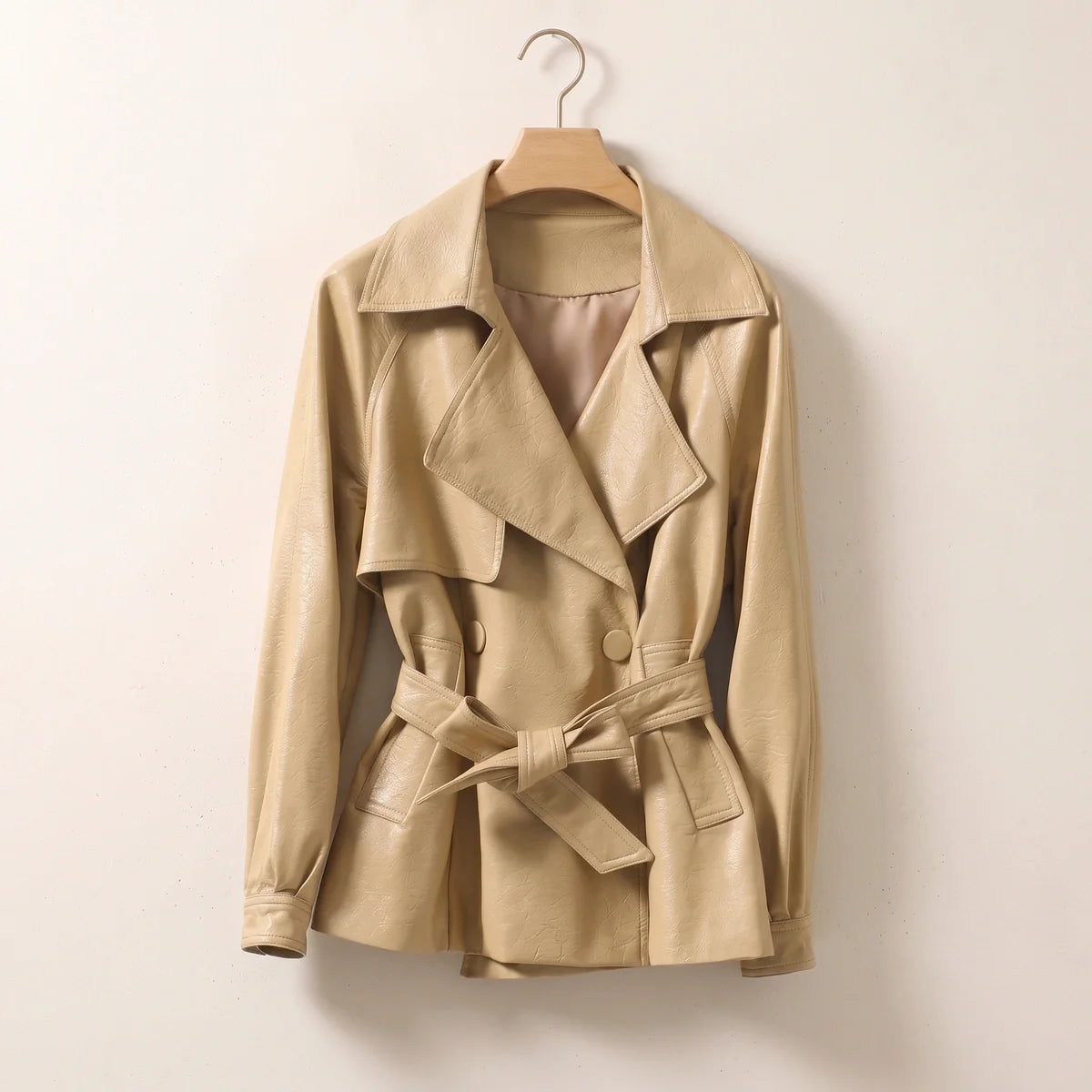 Bronwen Belted Vegan Leather Jacket