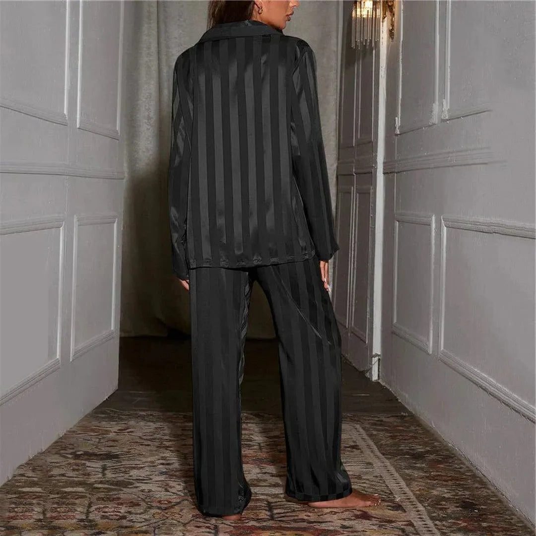 Aviva | Striped Button-Down Pajama Set for Women