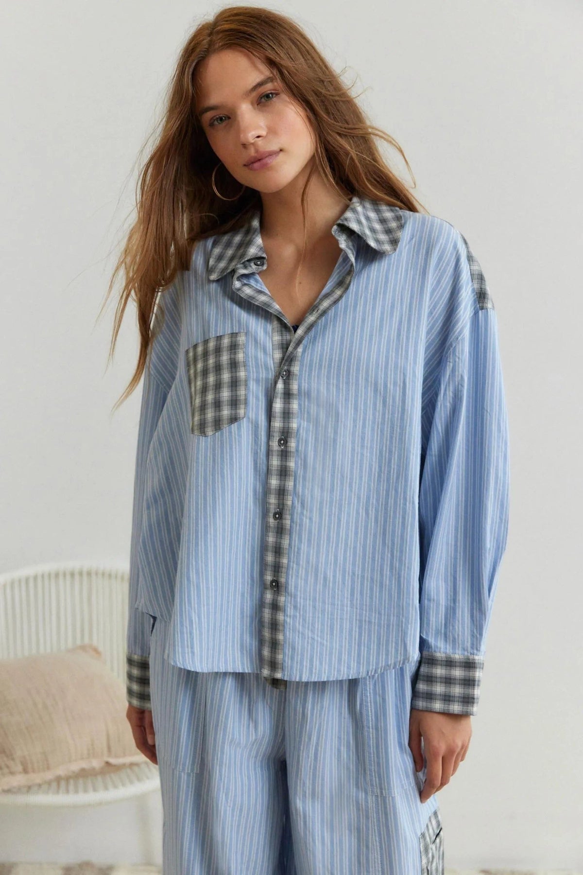 Tira | Striped Button-Down Pajama Set for Women