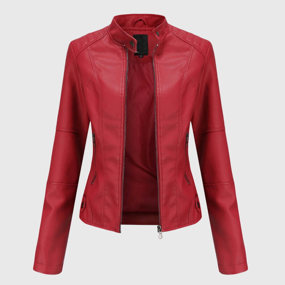 Giorgina | Womens Leather Jacket with Tailored Fit | Office to Night Out Layer | Black, Beige, Red and More XS-4XL