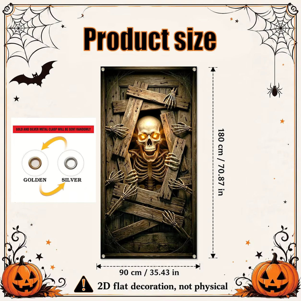 Halloween's Glowing Eyes Door Banner (90x180 cm)