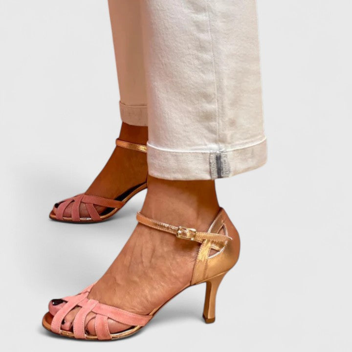 Amelia | Comfortable Women's Heels in Pink, Violet, and Green
