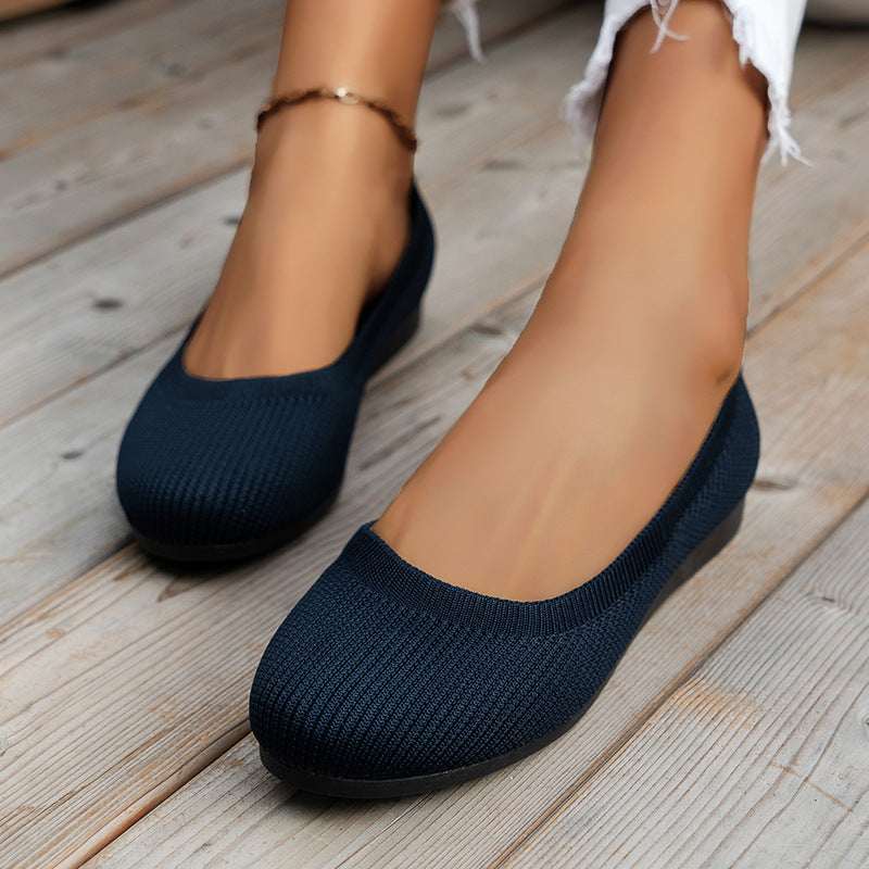 Women's Ribbed Slip-On Flats with Arch Support