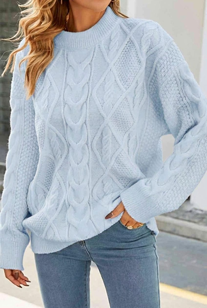 Dulcie | Cable Knit Oversized Sweater with Crew Neck for Women