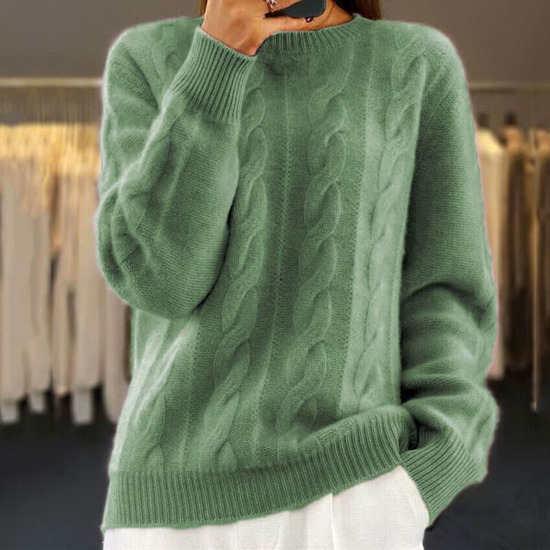 Jewel | Cable Knit Pullover with Crew Neck for Women
