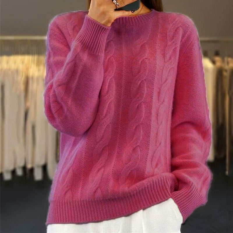 Jewel | Cable Knit Pullover with Crew Neck for Women