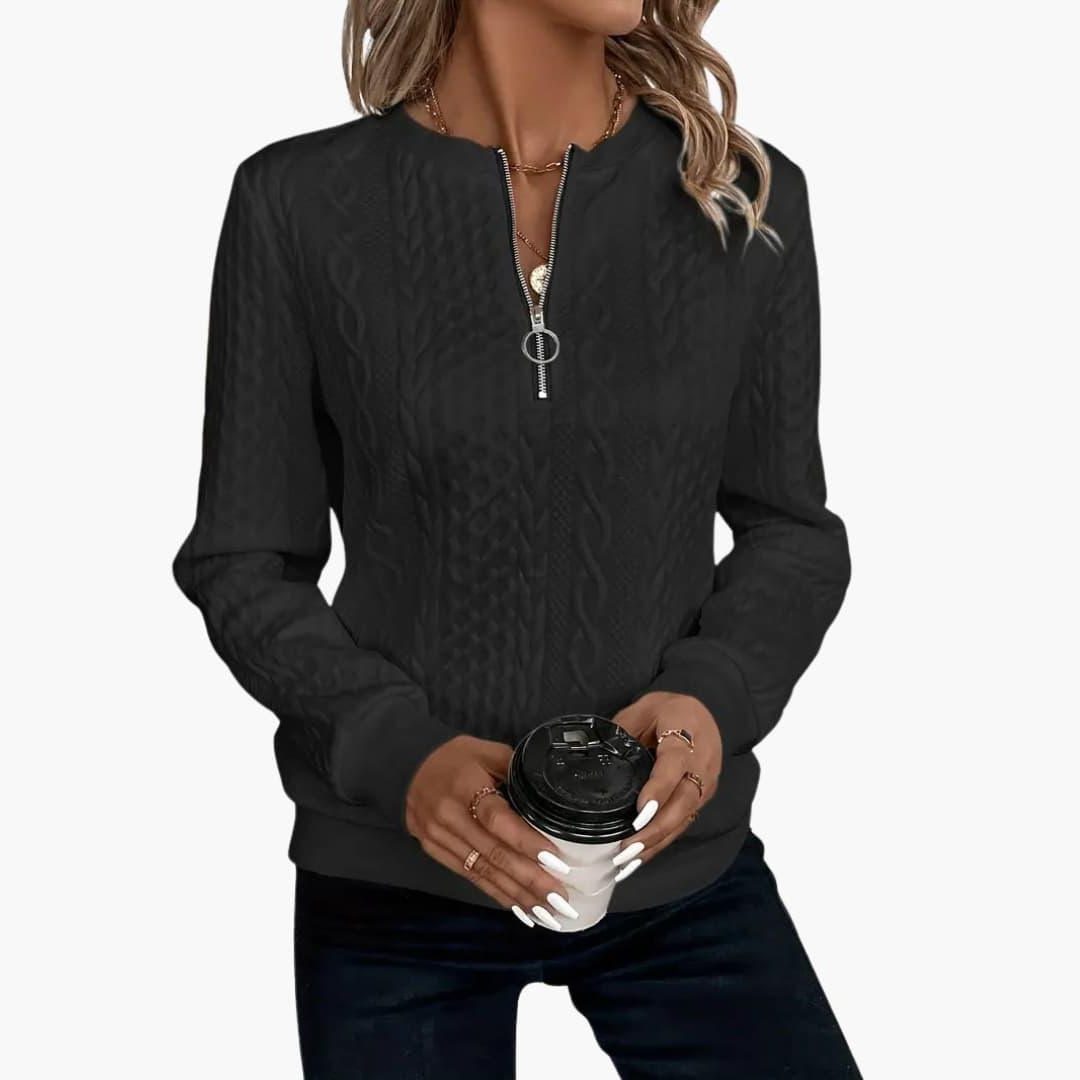 Esmée | Cable Knit Zip-Up Sweater for Women