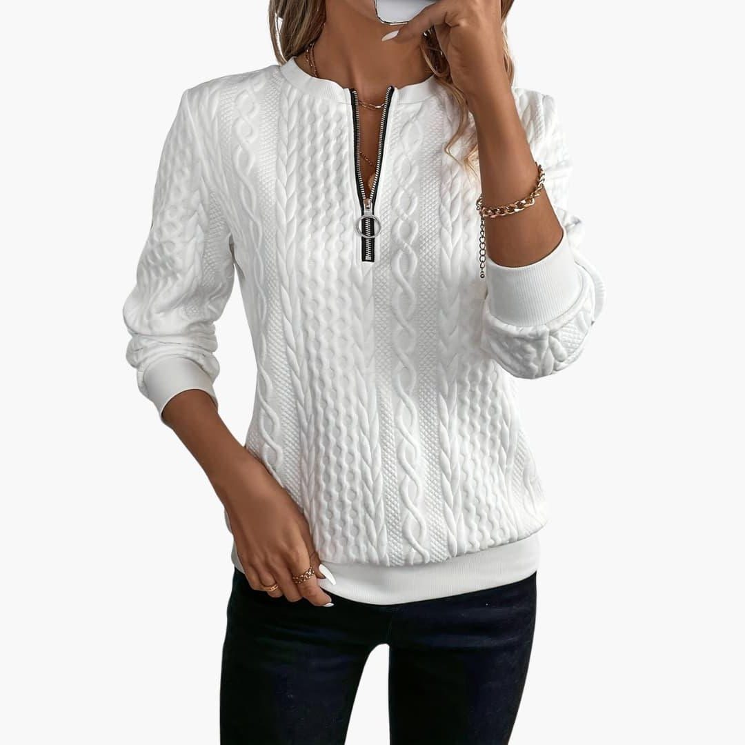 Esmée | Cable Knit Zip-Up Sweater for Women