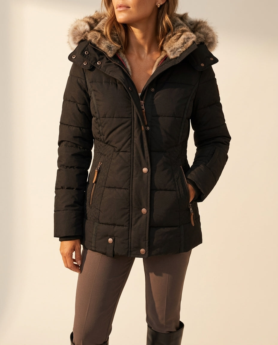 Liesl Quilted Faux Fur Hood Puffer Jacket
