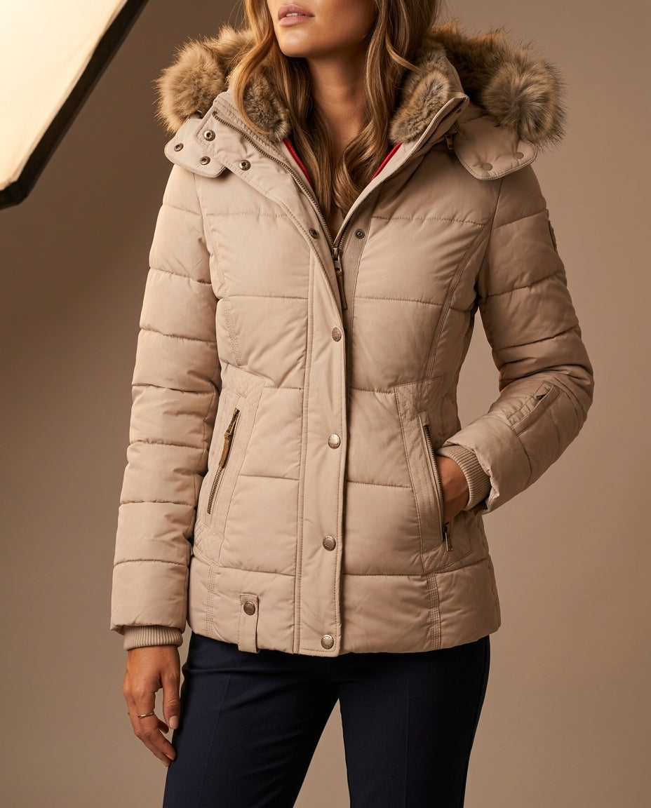 Liesl Quilted Faux Fur Hood Puffer Jacket