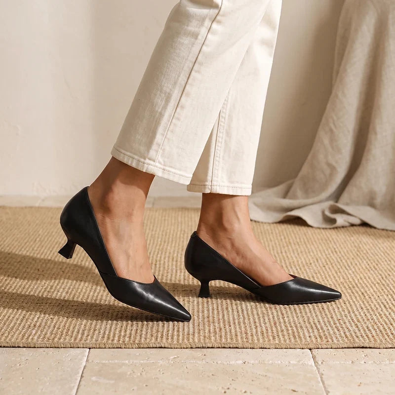 Margaux Pointed Kitten Heel Pumps