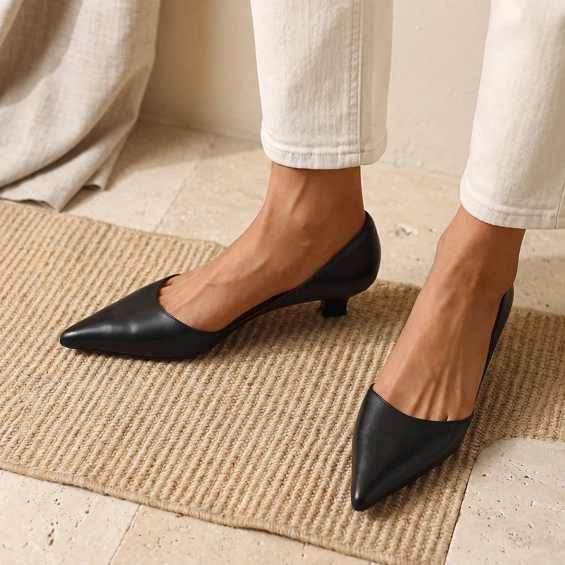 Margaux Pointed Kitten Heel Pumps