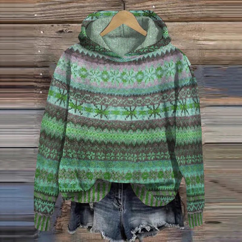 Carmen | Fair Isle Pullover Hoodie for Women