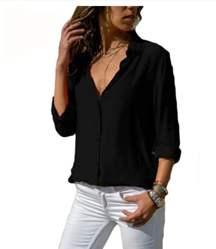 Carol | Women's Button Up Long Sleeve Shirt Blouse