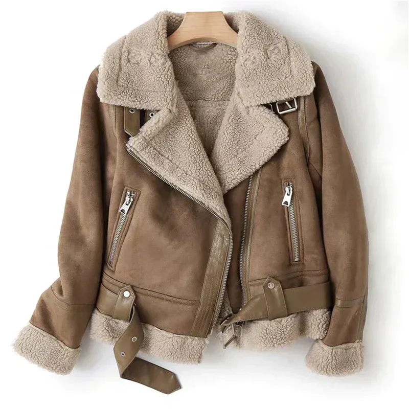 Caroline | Women's Sherpa Lined Leather Jacket