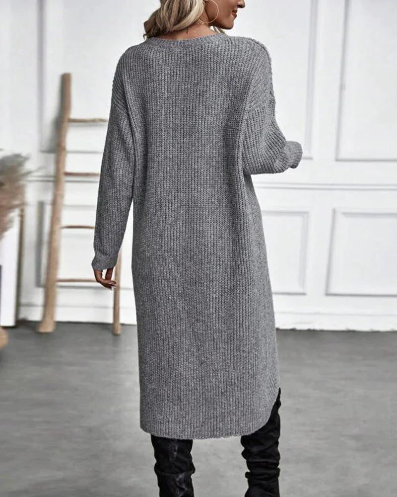 Cassandra | Oversized Ribbed Knit Long Cardigan for Women
