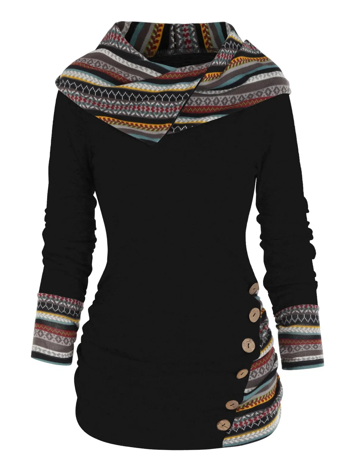 Catrin | Women's Patchwork Cozy Hoodie