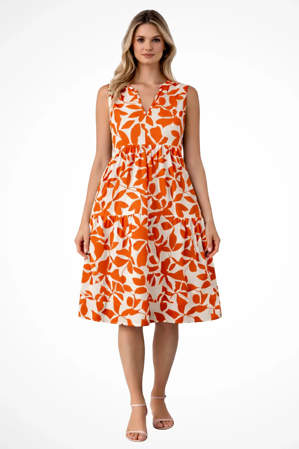 Catriona | Women's Sleeveless Floral V-Neck Tiered Sundress