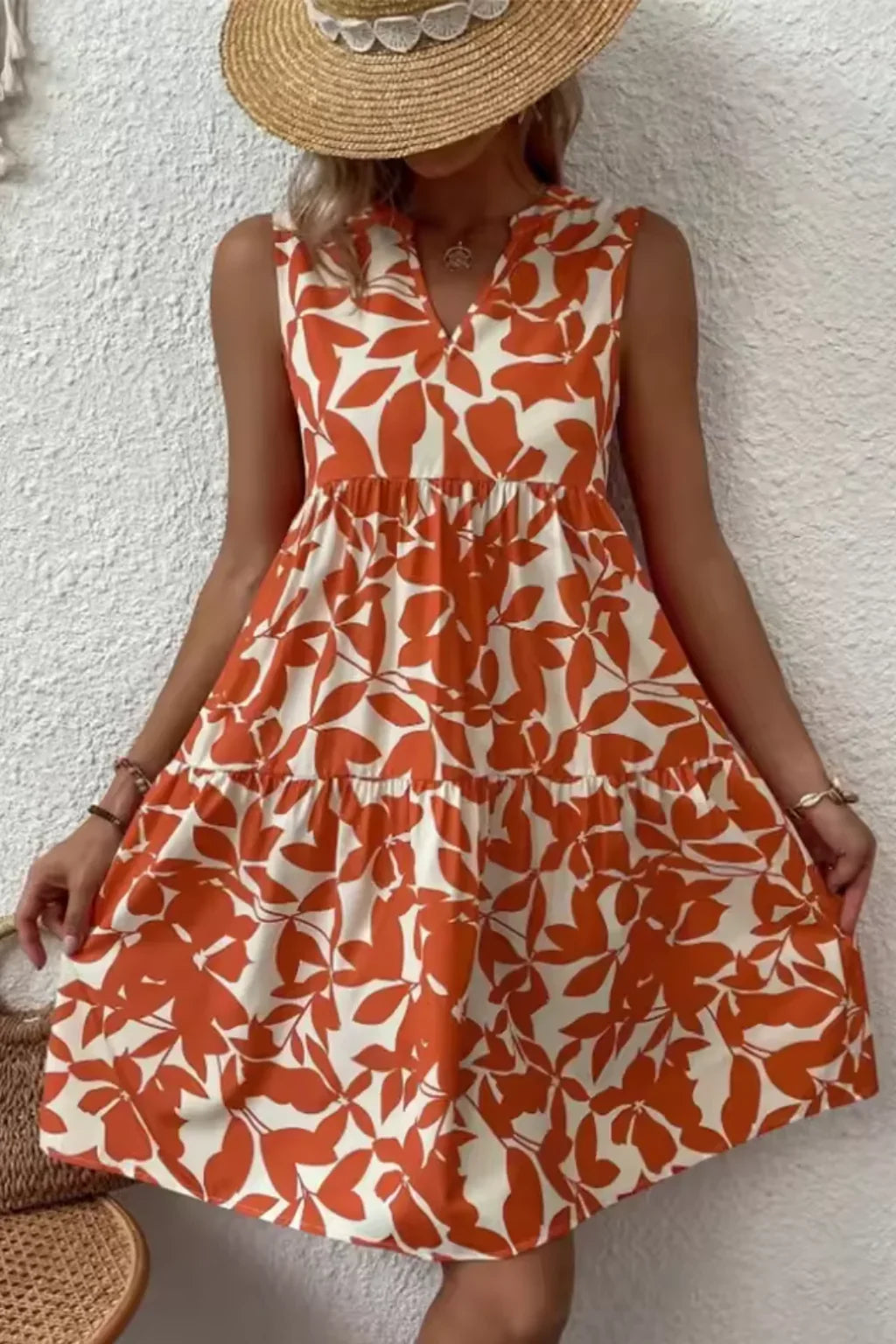 Catriona | Women's Sleeveless Floral V-Neck Tiered Sundress