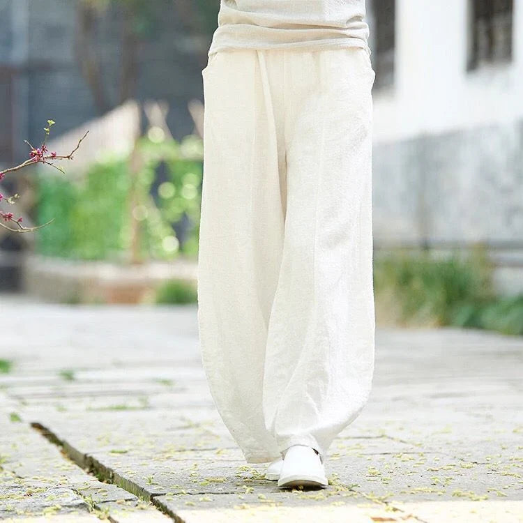 Cecily | Women's Linen Trouser Wide Leg Pants with Pockets