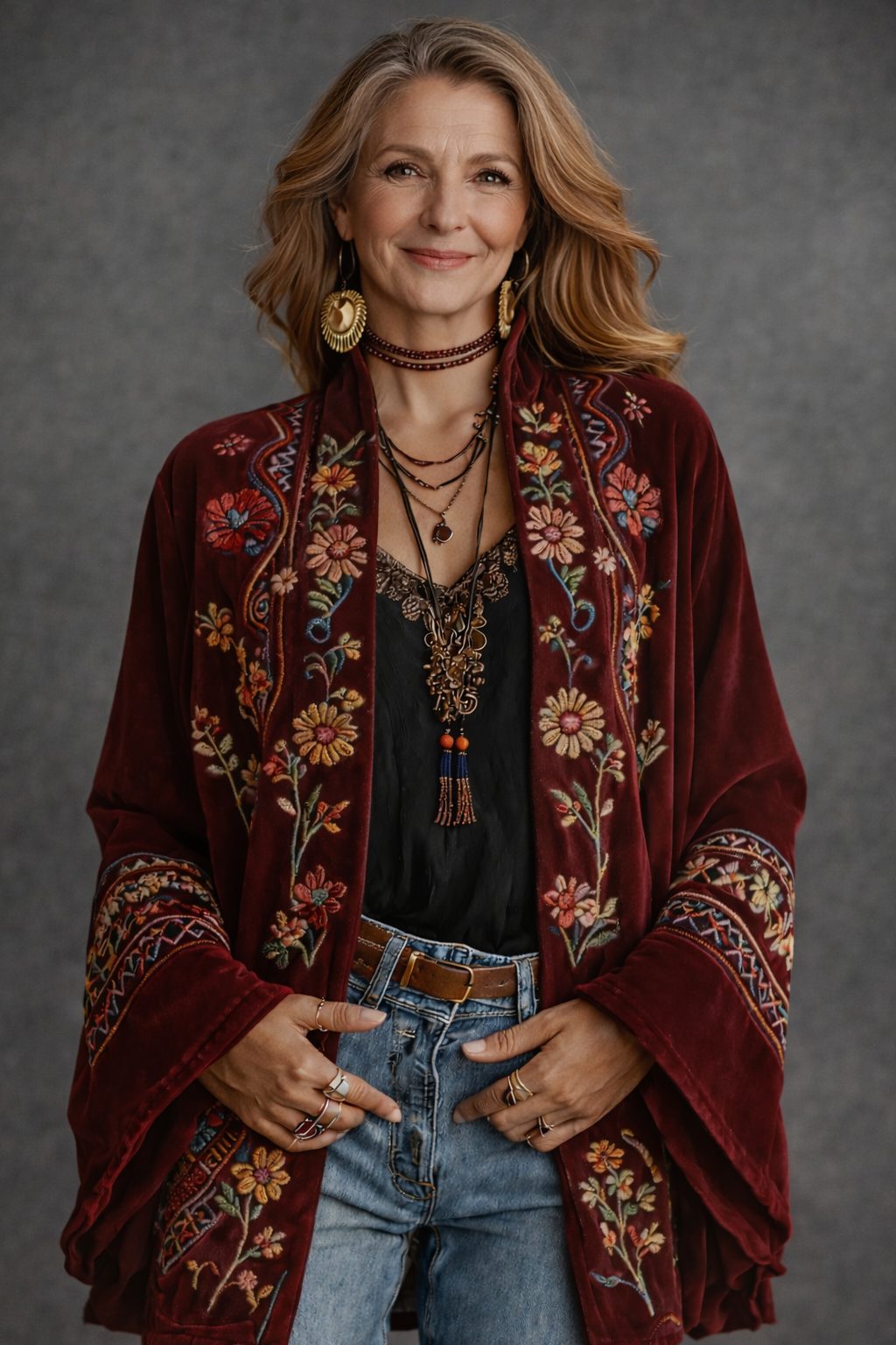 Celestine | Velvet Tapestry Cardigan for Women