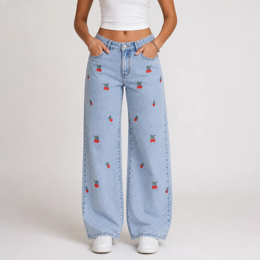 Cerise | Women's Baggy Wide Leg Jeans
